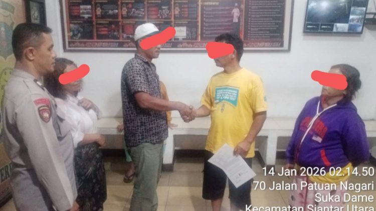 Piket SPKT, Bhabinkamtibmas dan Unit Reskrim selesaikan dugaan penganiayaan yang terjadi di jalan Damar Gang Durian