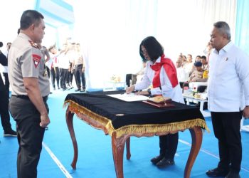 Kapolda Sumut, Irjen Pol. Whisnu Hermawan Februanto pimpin acara Serah Terima Penanganan Perkara dari Ditreskrimum Polda Sumut kepada Ditres PPA dan PPO Polda Sumut. (Foto Ist)