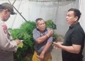 Kanit Intelkam IPDA M. Rudi H. Nasution pimpin pengecekan di SPBU No 14.211.209 Jalan SM. Raja