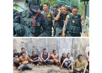 Operasi Gerebek Kampung Narkoba (GKN) skala besar di kawasan Desa Percut Kecamatan Percut Seituan, Kabupaten Deliserdang. (Foto Ist)