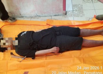 Jenajah korban saat masih di TKP