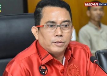 Ketua Komisi 4 DPRD Medan, Paul Mei Anton Simanjuntak gelar RDP maraknya bangunan tanpa PBG di Kota Medan. (Foto Ist)