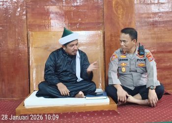 Kapolsek Tanah Jawa Kompol Banuara Manurung SH bersama personel kunjungan silaturahmi dan koordinasi dengan Tuan Guru Batak Syekh Dr Ahmad Sabban elRahmaniy Rajagukguk MA