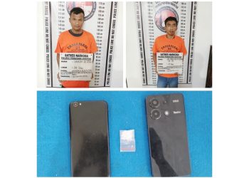 Kedua tersangka U alias M dan AYAMS beserta barang bukti diamankan di Sat Resnarkoba Polres Pematangsiantar
