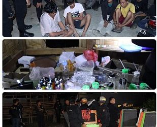 Personil gabungan Polrestabes Medan gerebek kawasan Jalan Jermal XV, Kelurahan Denai, Kecamatan Medan Denai (Foto Ist)