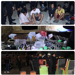 Personil gabungan Polrestabes Medan gerebek kawasan Jalan Jermal XV, Kelurahan Denai, Kecamatan Medan Denai (Foto Ist)
