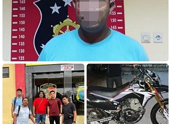 Bripda FE pelaku curanmor Honda CRF BK 5174 AKC dan penadah yang ditangkap Polresta Deli Serdang. (Foto Ist)