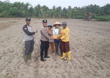 Bhabinkamtibmas Kelurahan Kahean AIPDA H.E. Pane melakukan sambang ke ladang warga binaan Bapak Suharianto