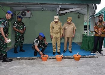 Danpuspomad Mayjen TNI Eka Wijaya Permana SH saat Peletakkan Batu Pertama Renovasi Rumah Dinas Denpom 1/1 Pematangsiantar