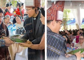 Wali Kota Pematangsiantar Wesly Silalahi SH MKn dan Kapolres Pematangsiantar AKBP Sah Udur SH. SIK. MH menghadiri acara Open House Partonggoan Bona Tahun 2026 Kantor Sinode GKPS