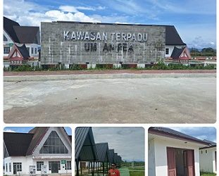 Proyek Daerah Tujuan Wisata (DTW) Rest Area Lumban Pea, Balige, Kabupaten Toba diduga mangkrak dan tidak berfungsi secara optimal. (Foto Ist)