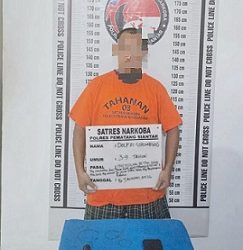 Pelaku DS dan barang bukti 