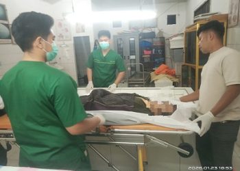 Jenajah korban AP usai di visum diruangan jenajah RSUD dr Djasamen Saragih Kota Pematangsiantar