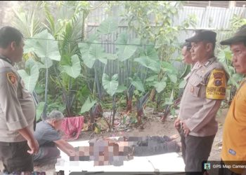 Personil Polseķ Sianțar Barat saat cek jenajah korban