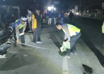 Personil Unit Gakkum Saat olah TKP 