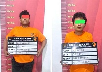 Dua pelaku curanmor diberi tindakan tegas dan terukur oleh Polsek Medan Area. (Foto Ist)