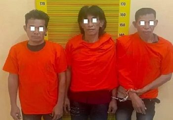 Tiga pelaku pengedar sabu yang ditangkap Polda Sumut. (Foto Ist)
