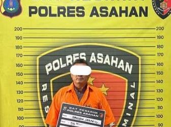 Terduga pelaku pemcabulan anak yang ditangkap Polres Asahan. (Foto Ist)