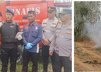 Panit 3 Subden IV Composit IPDA Bambang Sudirmanto SH menunjukkan serpihan granat tangan yang berhasil di disposal