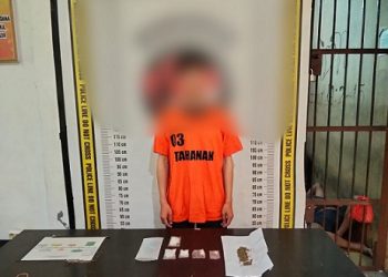 Tersangka DAD dan barang bukti