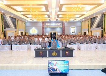 Kapolda Sumut Irjen Pol Whisnu Hermawan Februanto, dalam Rapat Pimpinan (Rapim) Polda Sumut Tahun 2026 yang digelar di Medan. (Foto Ist)