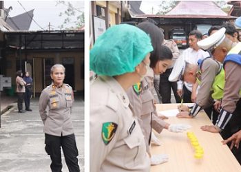 Kapolres Pematangsiantar AKBP Sah Udur T.M. Sitinjak SH. SIK. MH dan Kasi Propam AKP Henry P. Bangun dampingi Tim Propam Polda Sumut laksanakan Opsgaktibplin