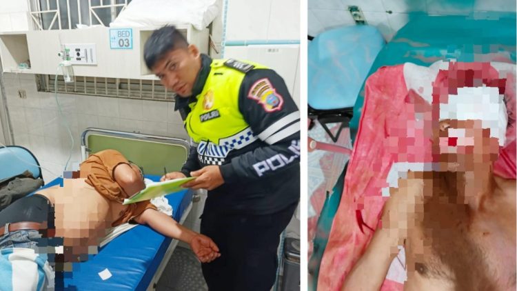 Personil Unit Gakkum Saat cek korban laka lantas di rumah sakit