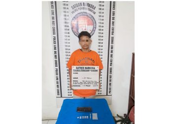 Tersangka JH dan barang bukti
