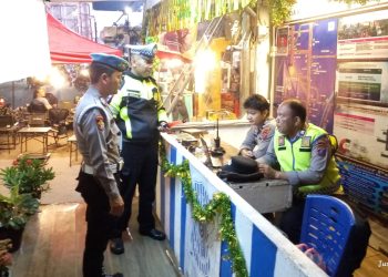 Sipropam Polres Pematangsiantar Cek Personil Pos Pam Ops Ketupat Toba 2026 Malam Hari