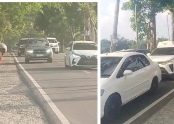 Personil Polres Pematangsiantar saat memulai One Way dari Jalan Parapat Simpang Mesjid Al Hadi