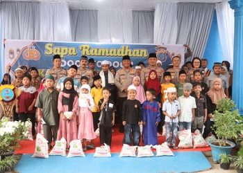 Kapolres Simalungun AKBP Marganda Aritonang, S.H., S.I.K. M.M sambut 50 anak yatim piatu dari lima kecamatan 