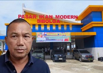 Eks Wali Kota Sibolga Jamaluddin Pohan - Pasar Ikan Modern Sibolga. (Foto Ist)