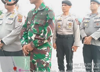 Kasat Samapta AKP Mariduk Tambunan SH. MH  hadiri Upacara Penutupan TMMD ke 127 di Simalungun
