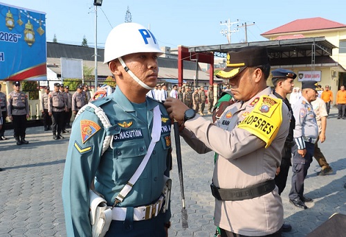 Kapolres Tanjungbalai AKBP Welman Feri, S.I.K. M.I.K Pimpin Gelar Pasukan Operasi Ketupat Toba 2026