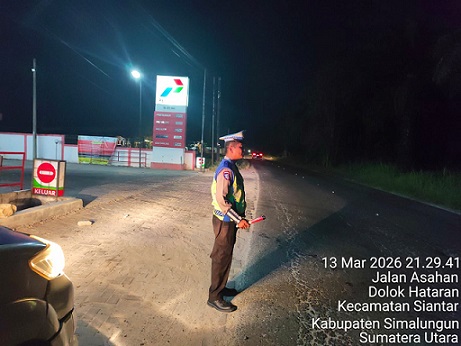 Sat Lantas Polres Simalungun Gelar Blue Light Patrol di Jalan Asahan, Antisipasi Balap Liar dan Begal