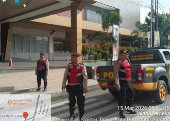 Personil Sat Samapta Polres Pematangsiantar Patroli Roda 4 dan Gatur Lalin didepan Suzuya Merdeka Mall Jalan Merdeka