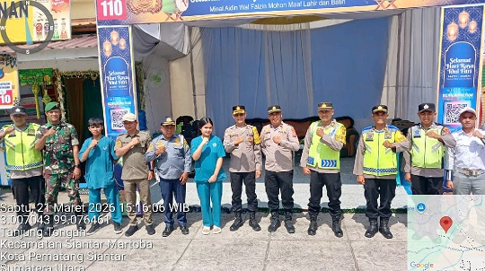 Kompol Hilton Marpaung S.Sos selaku Kapusdal Opsres bersama anggota AKP Sutari dan IPTU Mianto kembali cek Pos Pam 1 Sigagak