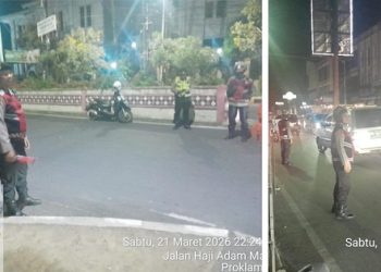 Satuan Samapta Polres Pematangsiantar melalui Tim Pengurai Kemacetan patroli dan monitoring antisipasi kemacetan