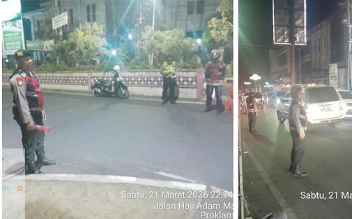 Satuan Samapta Polres Pematangsiantar melalui Tim Pengurai Kemacetan patroli dan monitoring antisipasi kemacetan