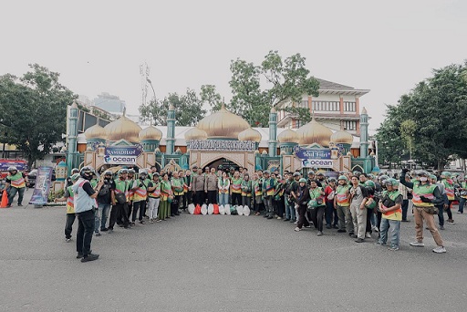 Ratusan ojek online (ojol) tergabung Kojira sambangi os Terpadu Lapangan Merdeka (Foto Ist)