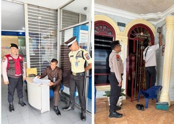 Personil Sat Samapta Polres Pematangsiantar Pengamanan Objek Vital