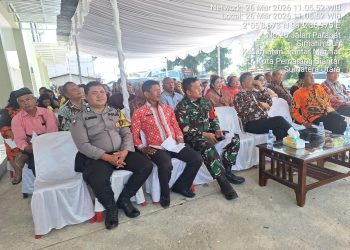 Bhainkamtibmas Kelurahan Simarimbun BRIPKA Johnanes C. Siregar menghadiri ibadah syukuran peremesian ruko Letisya dan pembukaan/ Grand Opening Indomaret di Jalan Parapat KM 5