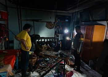Personil piekte Polres Pematangsiantar dan Polsek Siantar Barat Respon Cepat Cek TKP Laporan Kebakaran di Jalan Purba