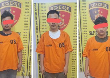 Ketiga pelaku HSBB alias Ara, IA dan A sudah ditahan Sat Reskrim Polres Pematangsiantar