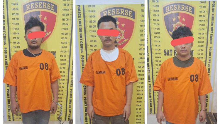 Ketiga pelaku HSBB alias Ara, IA dan A sudah ditahan Sat Reskrim Polres Pematangsiantar