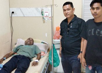 Korban pengeroyokan Irwansyah Daulay opname dan Penasehat Hukum Pelapor Adv Gokma Surya Pandiangan SH