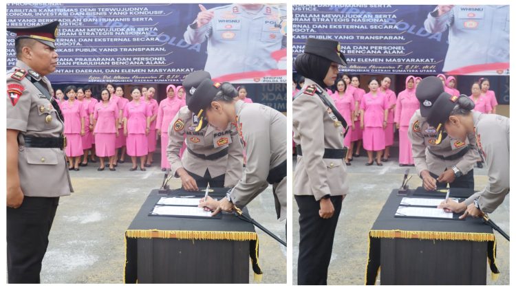 Kapolres Pematangsiantar AKBP Sah Udur T.M. Sitinjak SH. SIK. MH Sertijab Kapolseķ Siantar Marihat AKP David Eka Putra S.H dan Kapolsek Siantar Selatan IPTU Suhaira Marbun, SH.