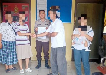 FAM dan Abang iparnya MF saat berdamai di Polseķ Sianțar Martoba