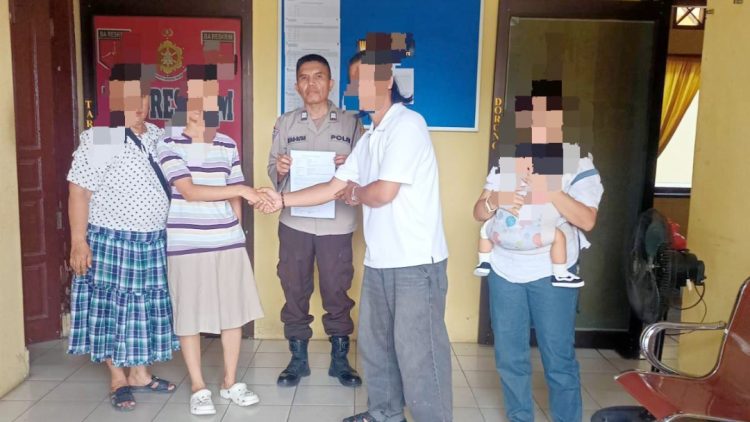 FAM dan Abang iparnya MF saat berdamai di Polseķ Sianțar Martoba