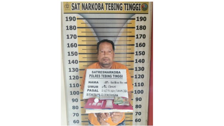 Pelaku ASC dan barang bukti diamankan di Sat Resnarkoba Polres Tebing Tinggi